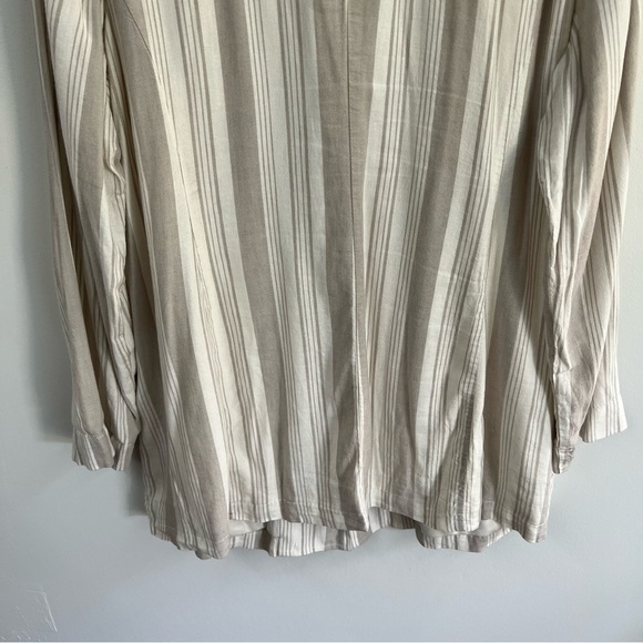 Torrid Taupe Stripe Linen Blend Blazer - Picture 11 of 14